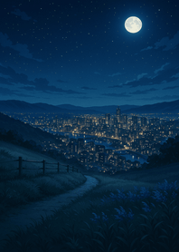 Moonlit City from Afar
