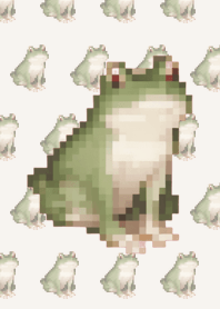 개구리 패턴 픽셀 아트 테마 브라운02