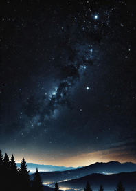 Mountain, Sea, and Moonlit Night A5F426