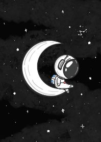 小さな宇宙飛行士と月明かり