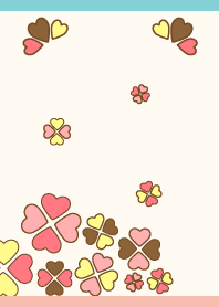 ハートの四葉　ピンクと水色