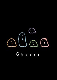 ゆるおばけ / 黒とパステルカラー