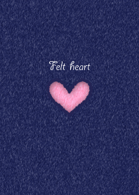 Felt heart-navyBlue/pink-