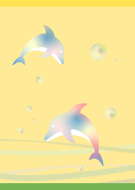 Summer Dolphin03 on yellow