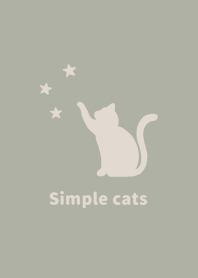 misty cat-simple cats star green Beige