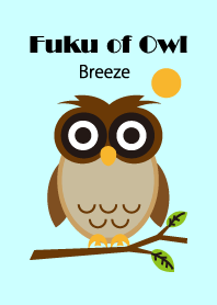 Mr.Fuku of an owl blowing in a soft wind