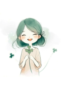 Cute Girl and a Clover V.43