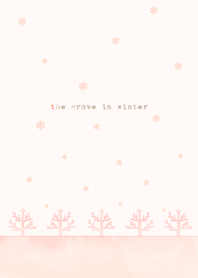 冬の木立＊雪の空・ピンク
