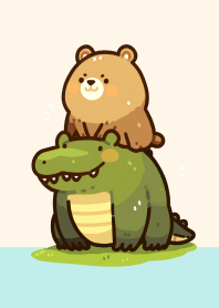Bear and crocodile/Light green