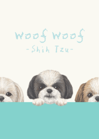 Woof Woof - Shih Tzu - AQUA GREEN