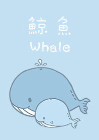misty cat-Cute whale blue
