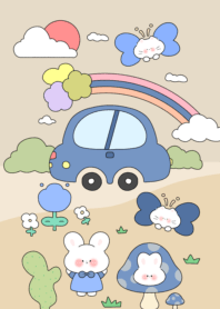 Little car in rabbit land