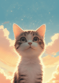 禪意生活-屋頂上仰望夕日的貓4 凱瑞精選