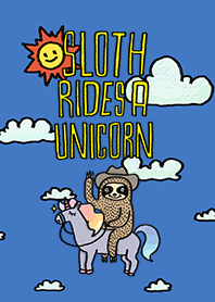 Sloth rides a unicorn