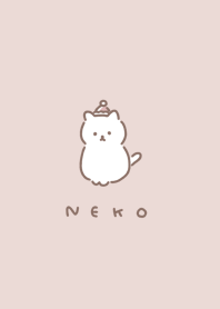 ねこサンタ。ピンクベージュ