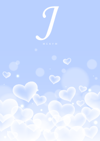 INITIAL -J- Heart blue cloud
