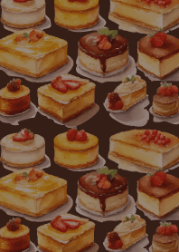 brown 沢山のケーキ