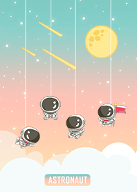 可愛寶貝太空人-星光閃閃(浪漫漸層)粉綠色