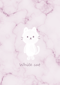 White cat and marble pinkpurple36_2