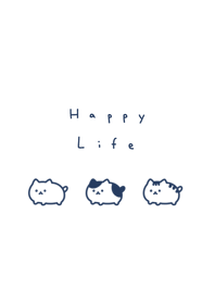 まるいねこ | 白とネイビー