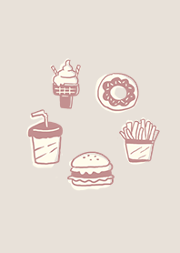 柔和水彩-速食漢堡 2
