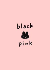 simple black and pink and rabbit