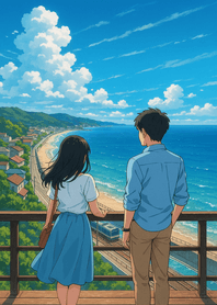 Coastal Railway Summer Horizon