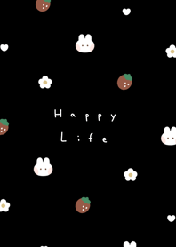 Rabbit & Strawberry. black.