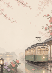 Cherry Tram Camellia Rain Station