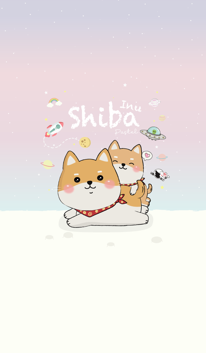 Shiba Inu On Space. (Pastel)