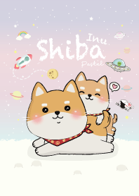 Shiba Inu On Space. (Pastel)