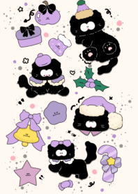 Black cat in Christmas costume1