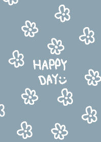 White flower Darkish Blue3 from Japan