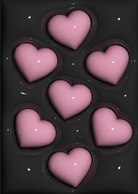 Plump heart Bleck and Pink