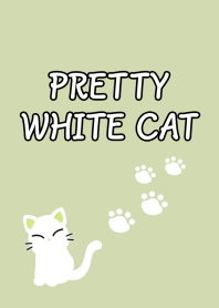 PRETTY WHITE CAT Theme-DUSTY YEL GREENj