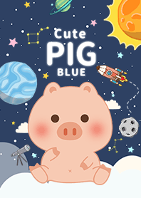 จักรวาล ลูกหมูน่ารัก สีน้ำเงิน
