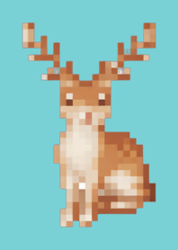 Deer Pixel Art Theme  Beige 04