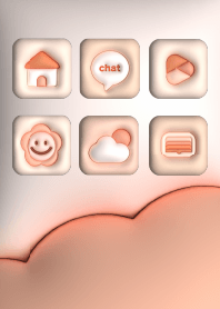 Simple 3D puffy icons- Orange Pink