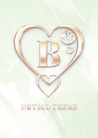[ B ] Heart Charm & Initial  - Green