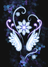 Snowflake neon color blue 1.1