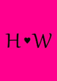 Initial "H & W" Vivid pink & black.