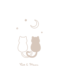 แมว&พระจันทร์ /beige white