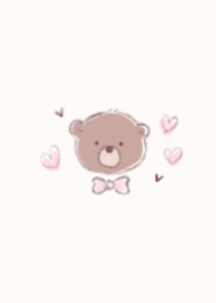 BEAR / HEART / BEIGE PINK