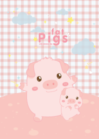 Fat Pigs Scott Cute Pastel Pink