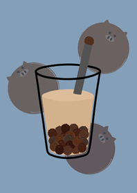 ชานมรูปหมู!(สีฟ้าฤดูร้อน)