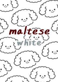 maltese dog theme14 white gray