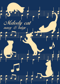 Melody cat navy & beige