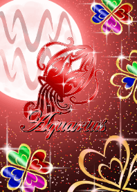 Aquarius -Clover Moon Red-