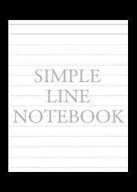 SIMPLE GRAY LINE NOTEBOOK-BLACK-WHITE