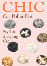 Chic sleeping Cat Polka Dot_brown6